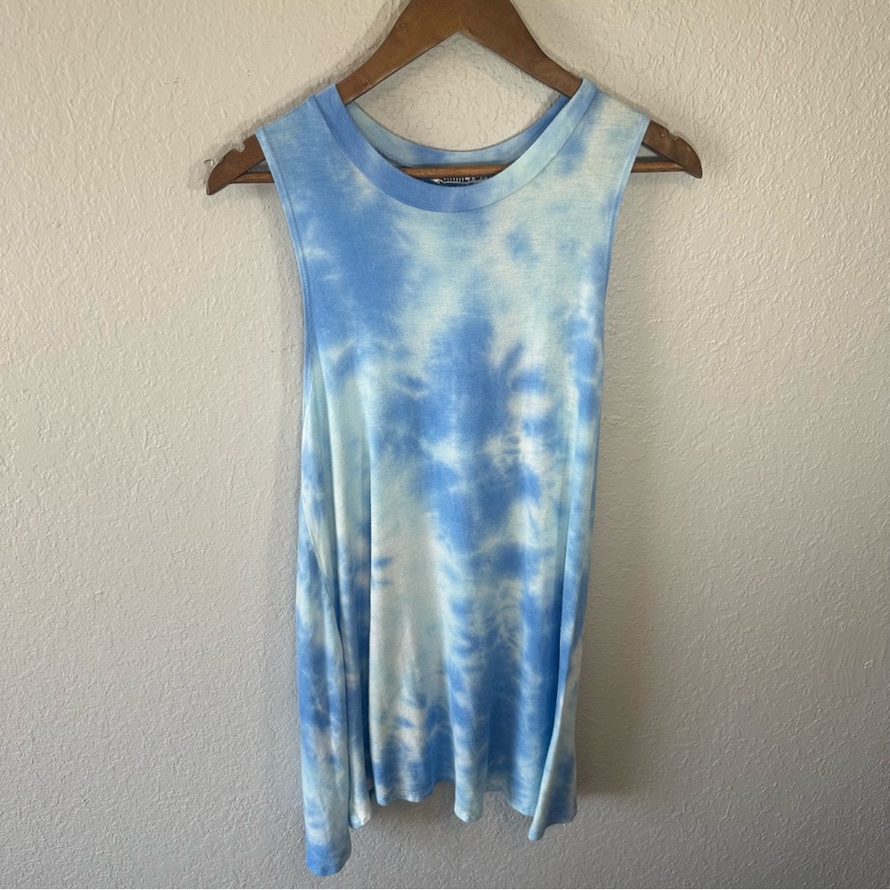 Audrey‎ 3 + 1 | Blue & White Tie Dye Tank Top Tunic Sz. M